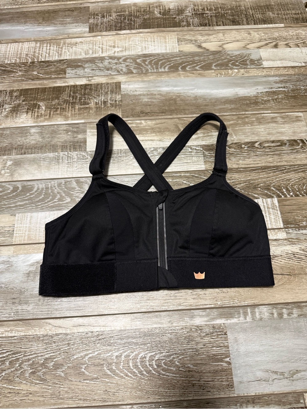 SHEFIT Black High Impact Adjustable Sports Bra Size L Compression Gym Yoga Train
